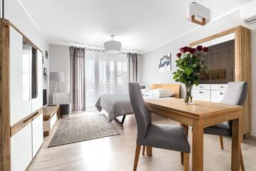 Фото номера Номер-студио с видом на озеро Апартаменты Mielno Apartments Rezydencja Park г. Мельно 10